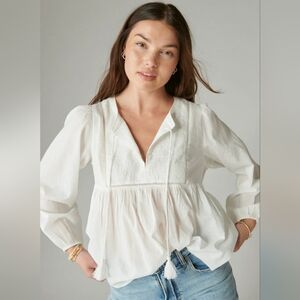 Lucky Brand NWT Flowy Peasant Style Blouse